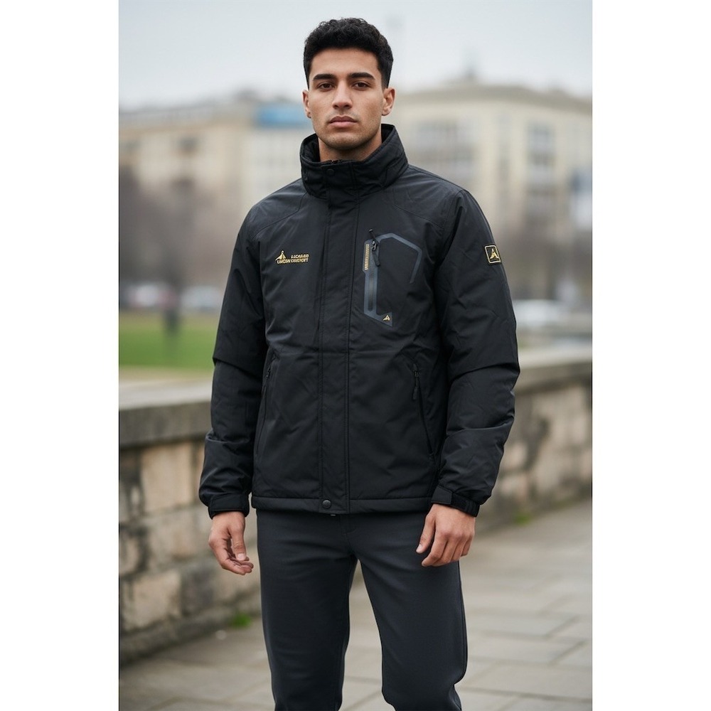 Moerdeng Men's Waterproof Ski‎ Snow Parka Jacket Black Size S Full Zip Vator189